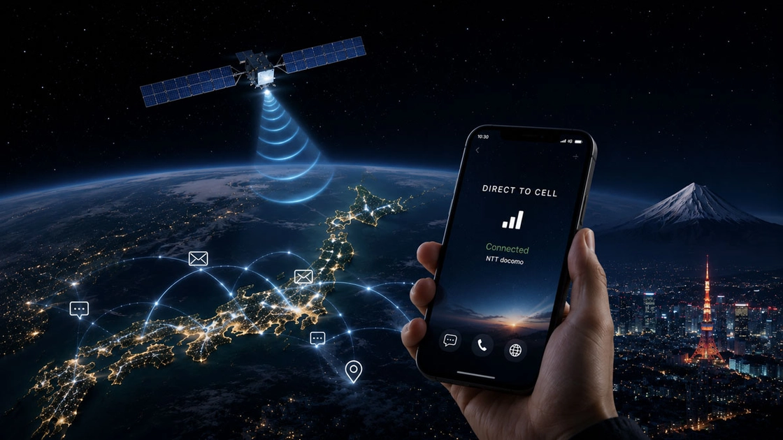 Les satellites Starlink servent d'antennes-relais orbitales pour les smartphones ordinaires. Illustration : Starlink
