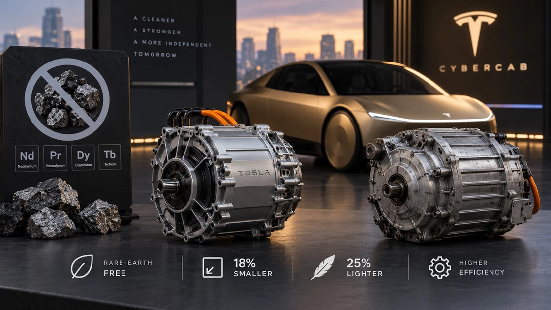 Електричний двигун Tesla Cybercab на презентації