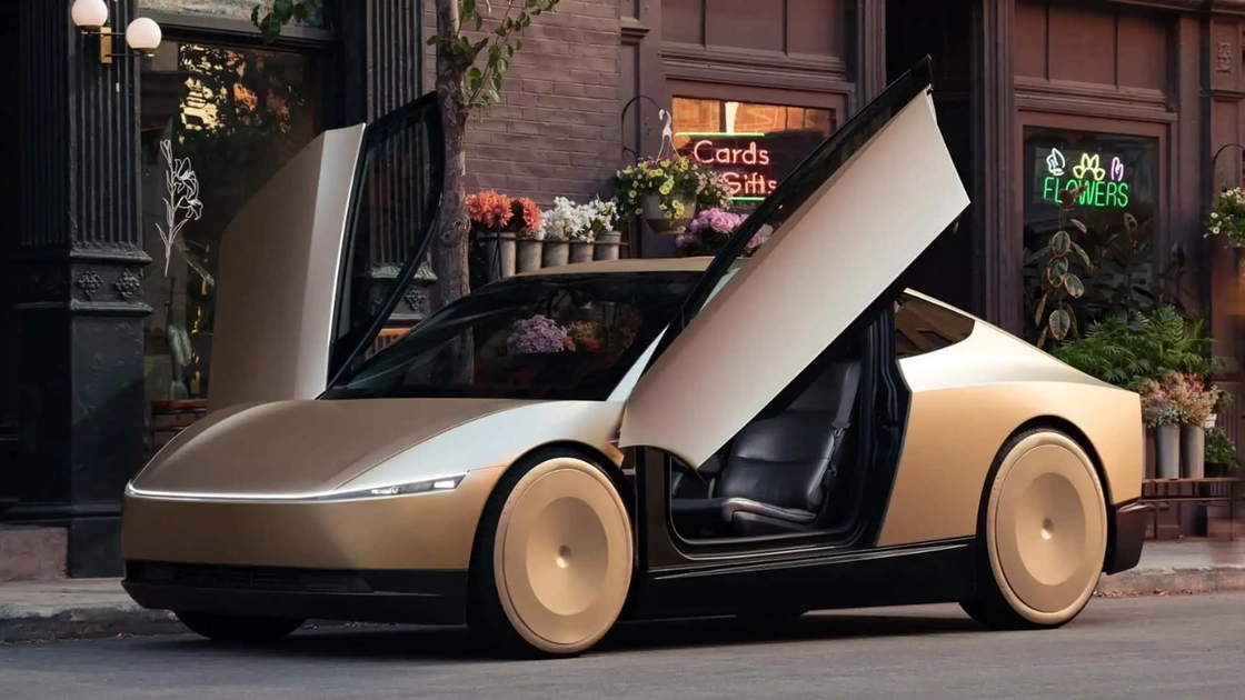 Tesla Cybercab поруч із Model Y на дорозі