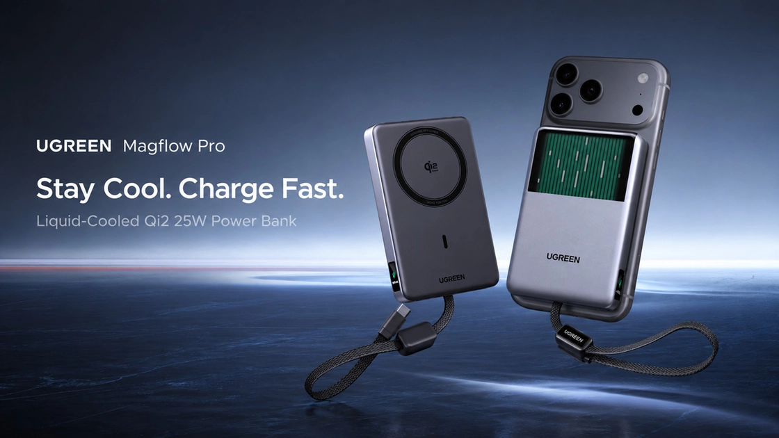 Магнітний павербанк Ugreen MagFlow Pro з прозорим корпусом