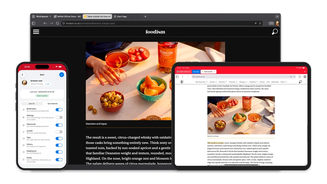 Оновлений інтерфейс браузера Vivaldi 8.0