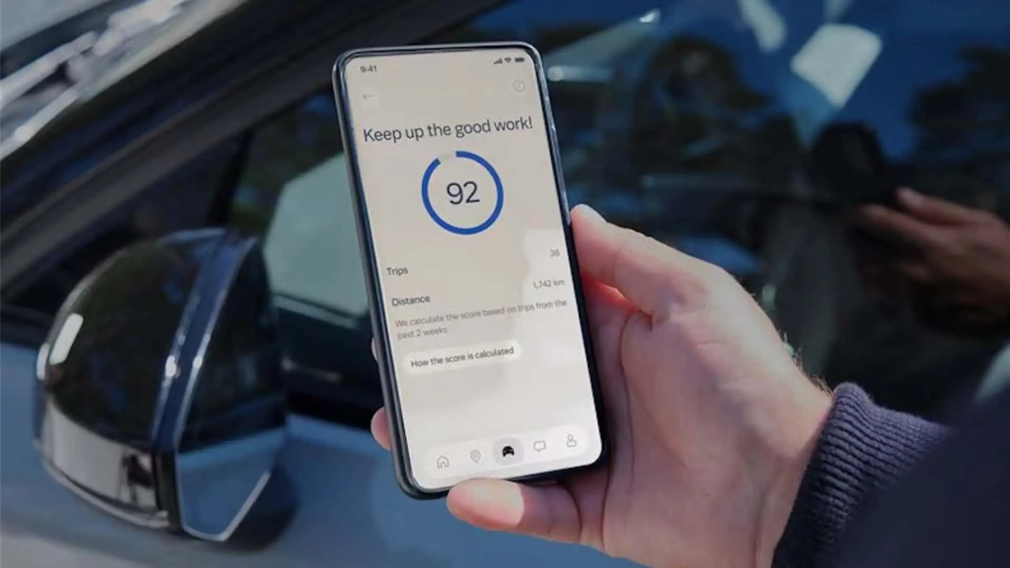 Інтерфейс програми Safety Coach у салоні Volvo