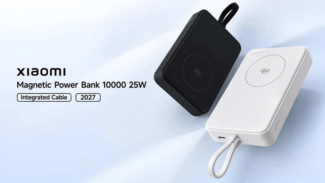 Xiaomi Magnetic Power Bank 10000 25W with integrated USB-C cable