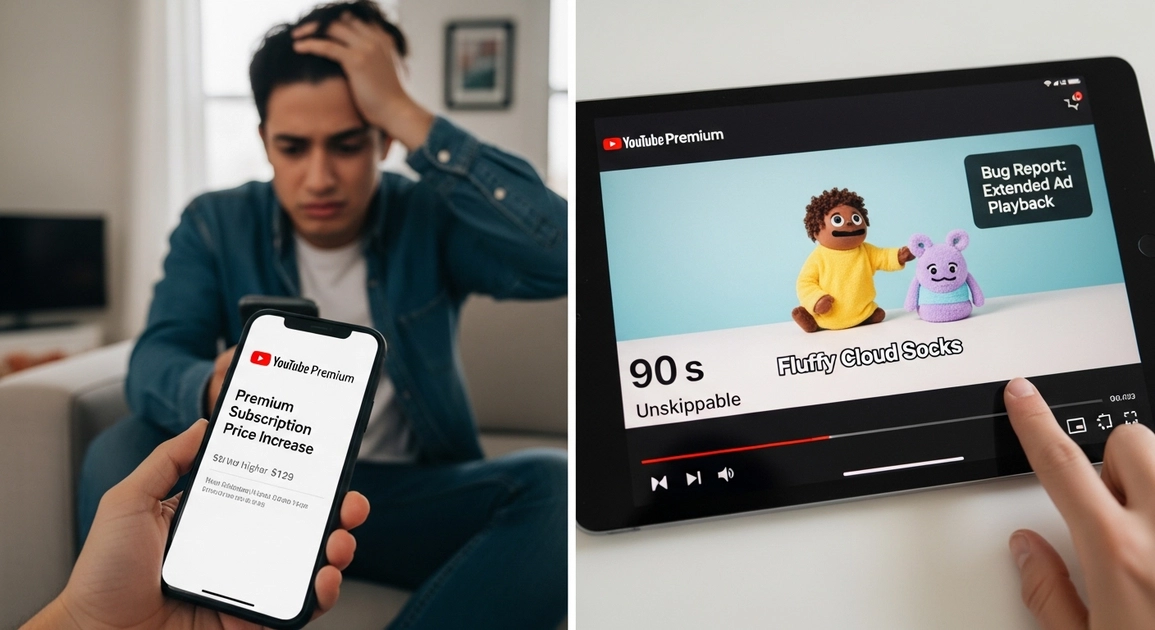 Interface YouTube avec minuteur de publicité