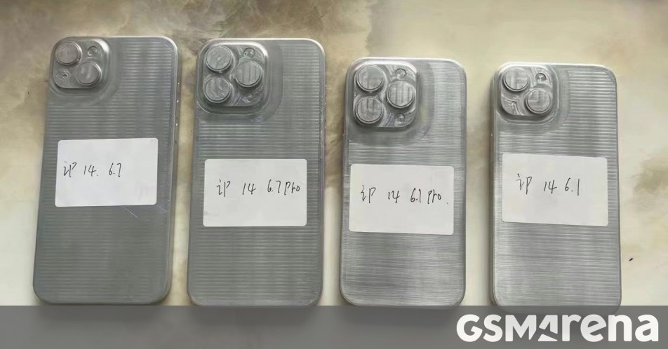Los moldes de metal muestran solo dos tamaños de iPhone 14: 6. 1″ regular y 6. 7″ Max