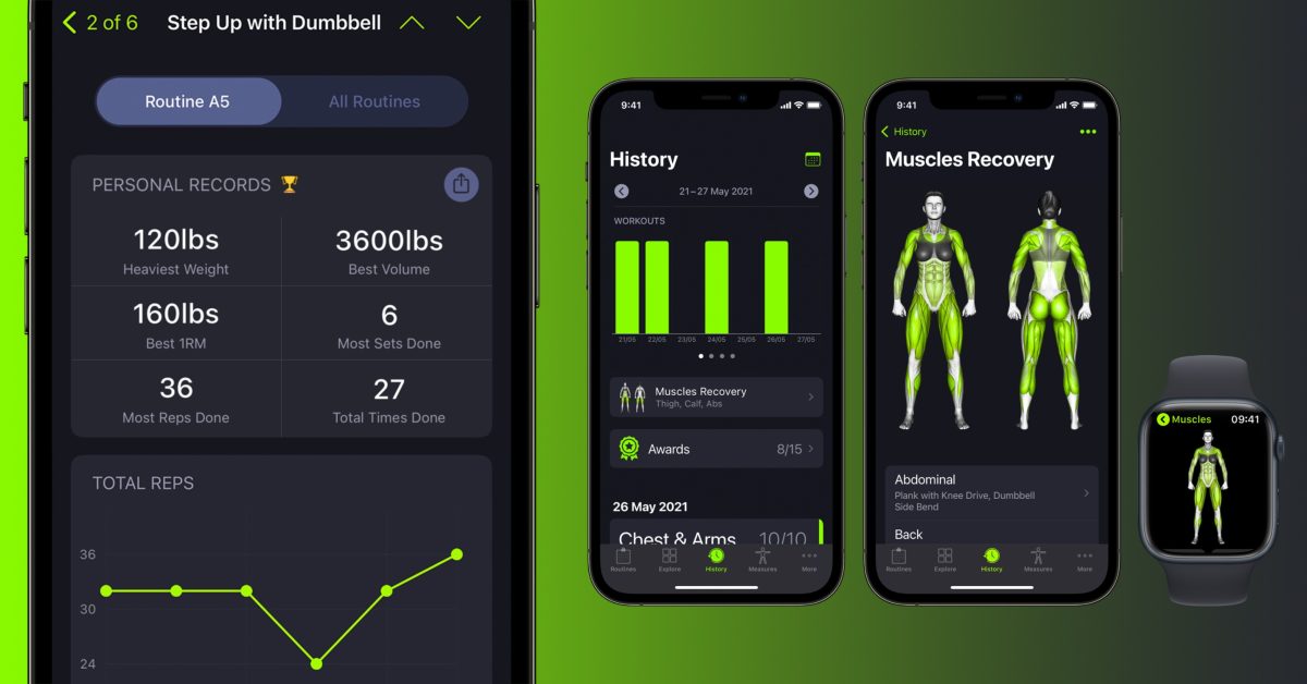 SmartGym for iOS, watchOS, Mac gets major update with muscle targeting and recovery, personal records, much more