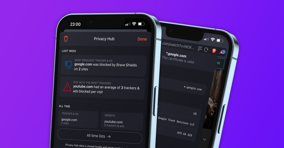 Navegador web Brave para iOS actualizado con el nuevo 'Privacy Hub'