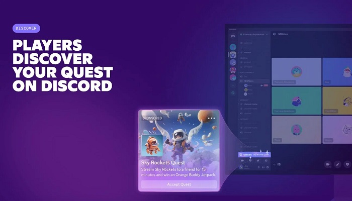 Discord-tjenesten får annonser denne uken, og plattformen introduserer et "Sponsored Quest"-alternativ.-2
