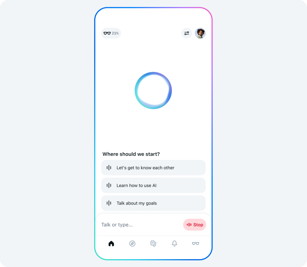 Главный экран мета AI