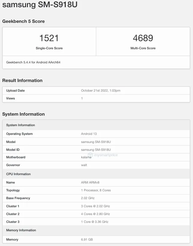 Samsung Galaxy S23 Ultra on Snapdragon 8 Gen2 visited Geekbench and set a new benchmark record-2
