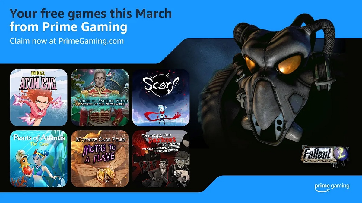 У березні передплатники Prime Gaming отримають вісім безкоштовних ігор, зокрема й Fallout 2