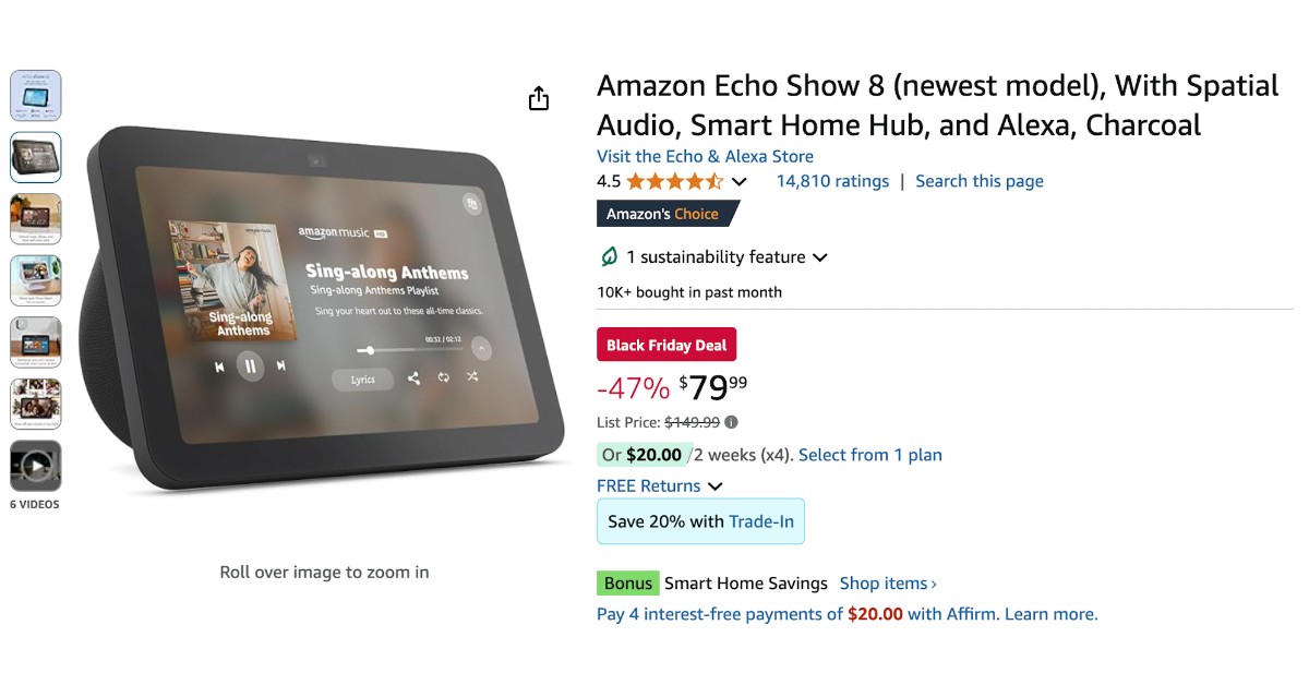 Amazon Echo Show 8 - Now $70 Discount!