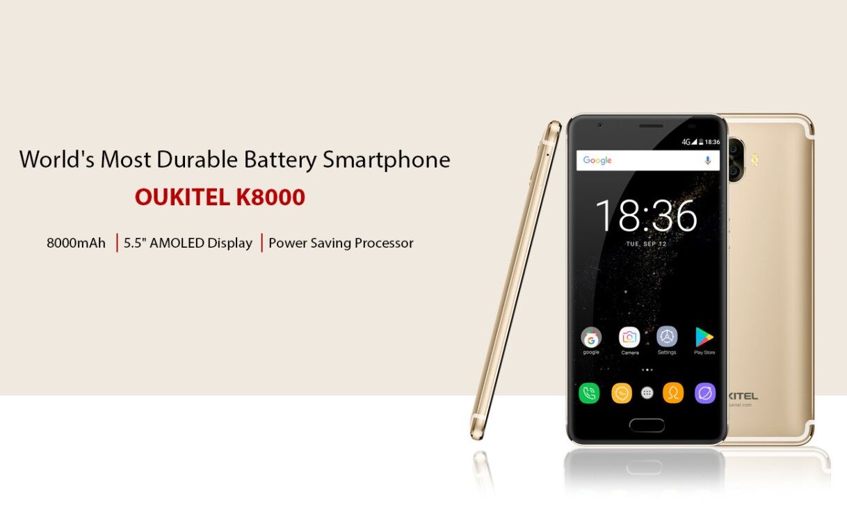 OUKITEL K8000: ударопрочный смартфон с мощной батареей на 8000 мАч