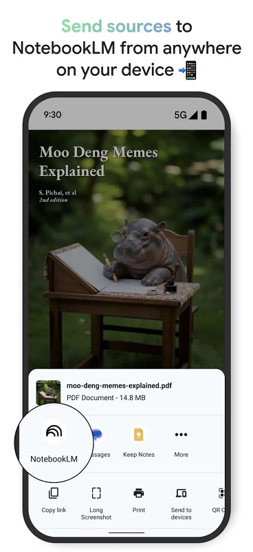 Изображение первого экрана приложения NotebookLM