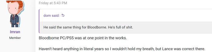 Insider: Sony stava effettivamente lavorando a una versione aggiornata di Bloodborne per PS5 e PC, ma per qualche motivo ha abbandonato i piani.-2