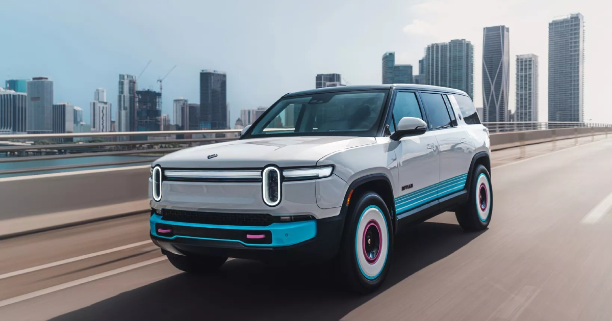 Rivian R1S Quad Miami Edition front view