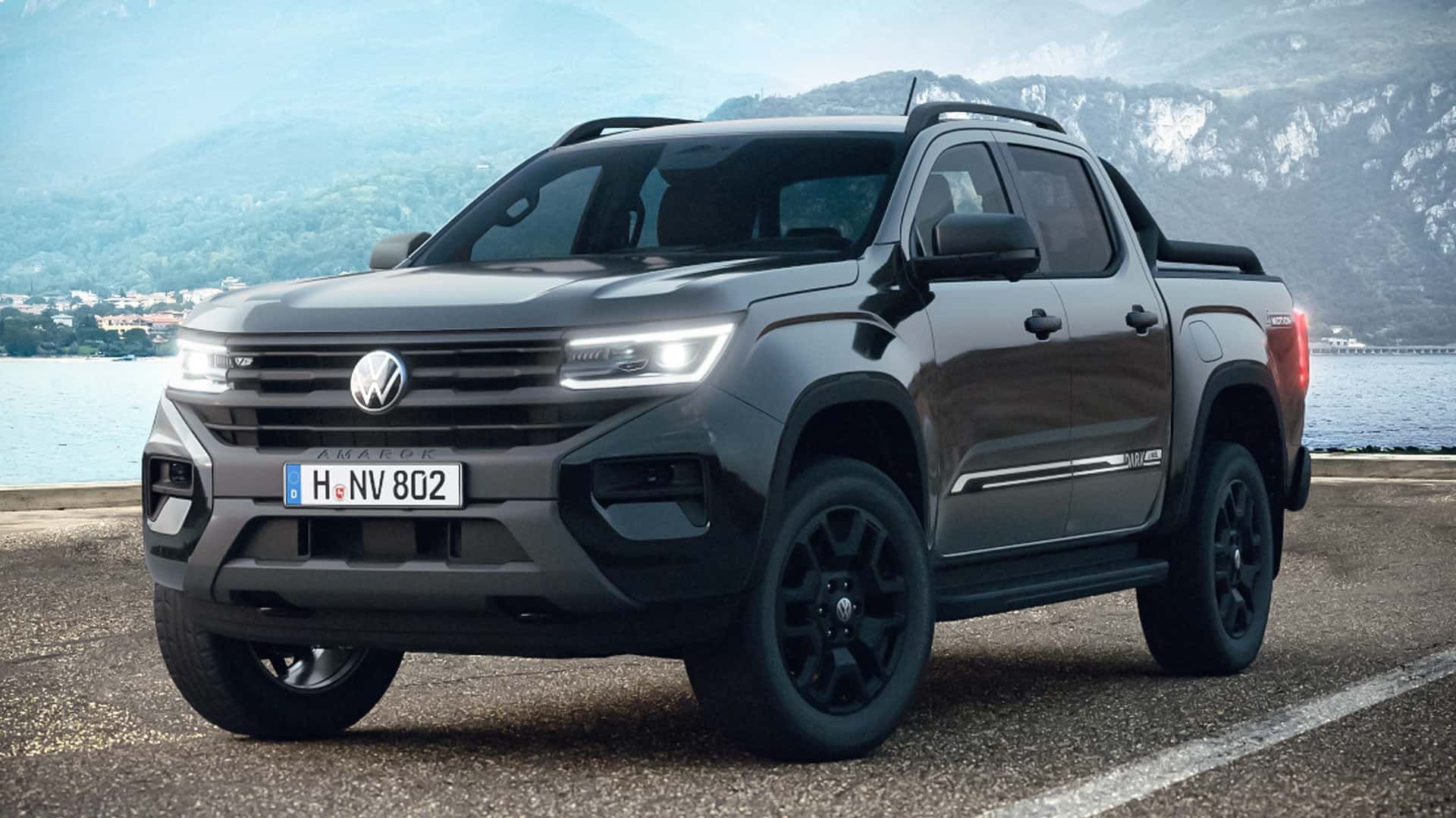 Front View of Volkswagen Amarok Dark Label