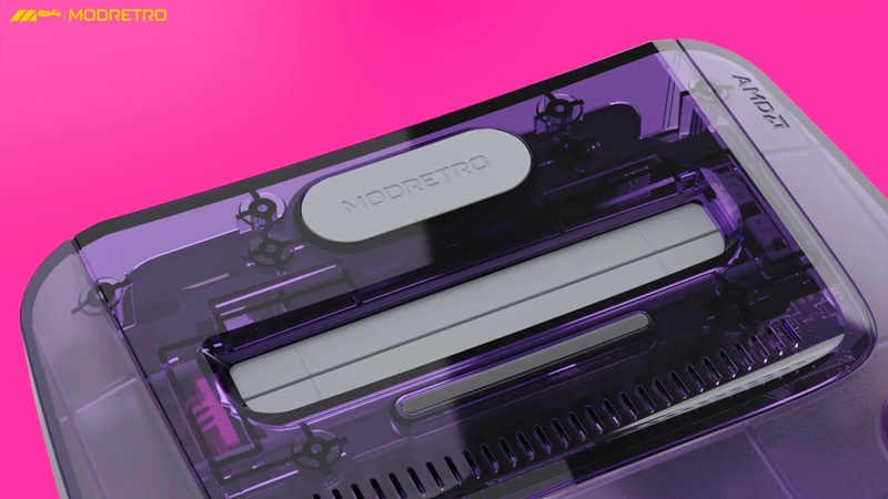 ModRetro M64 console with a transparent case