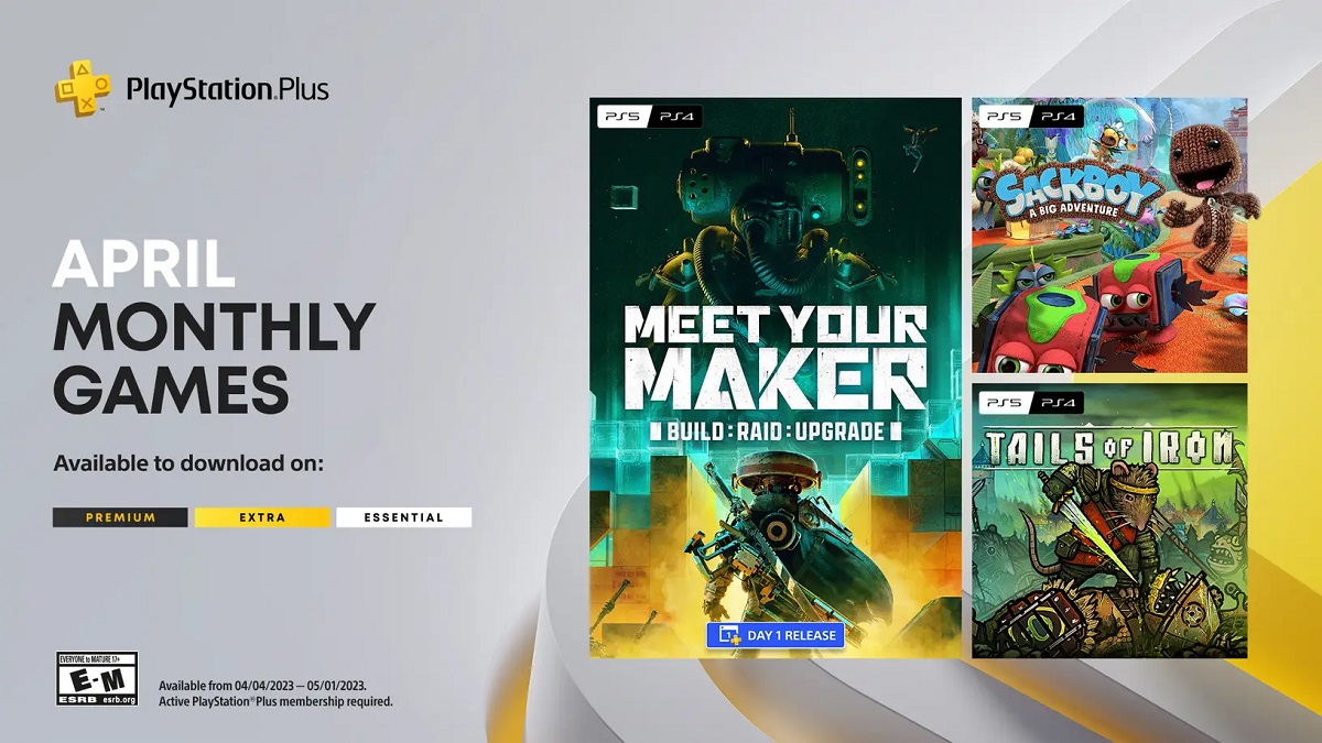 The free games of April are already available to PS Plus subscribers. This time Sony is offering Meet Your Maker, Sackboy: A Big Adventure and Tails of Iron 