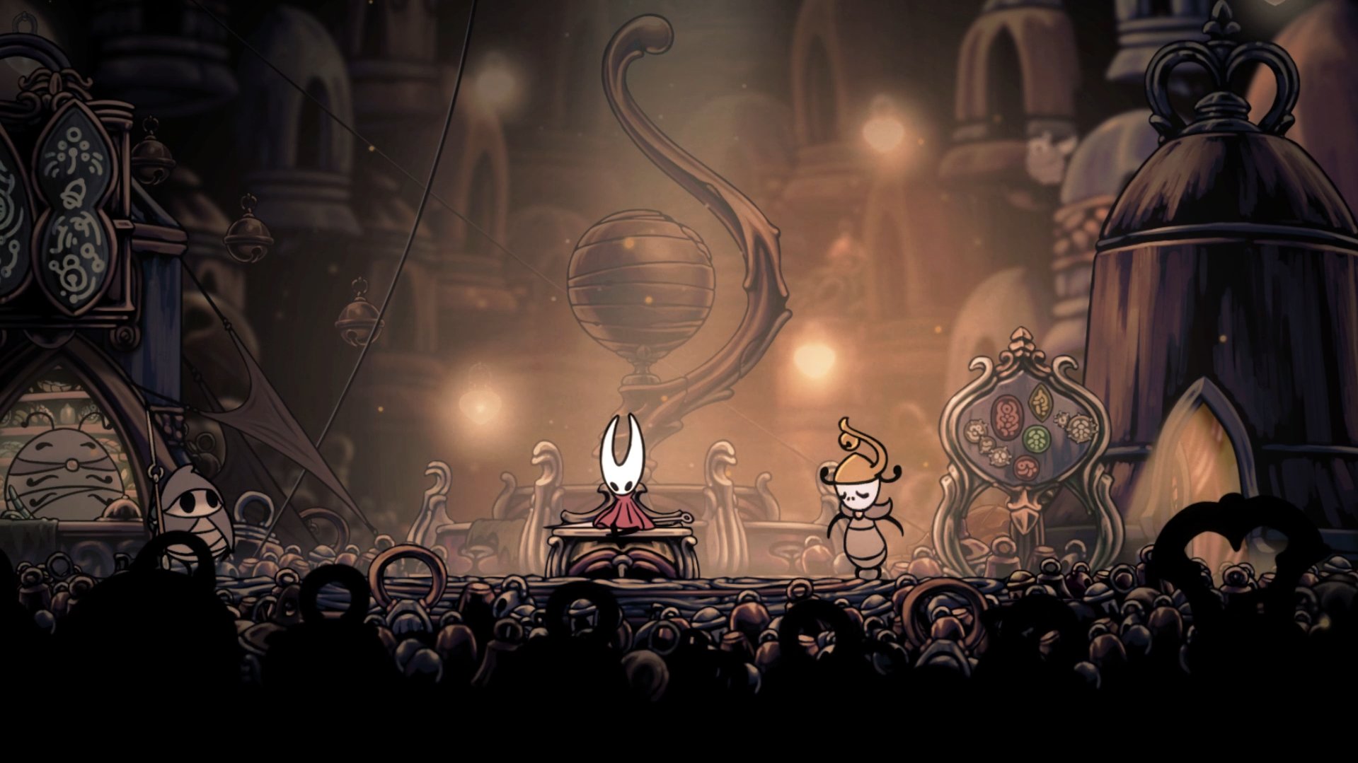 Скриншот из Hollow Knight: Silksong, демонстрирующий детализированные тени