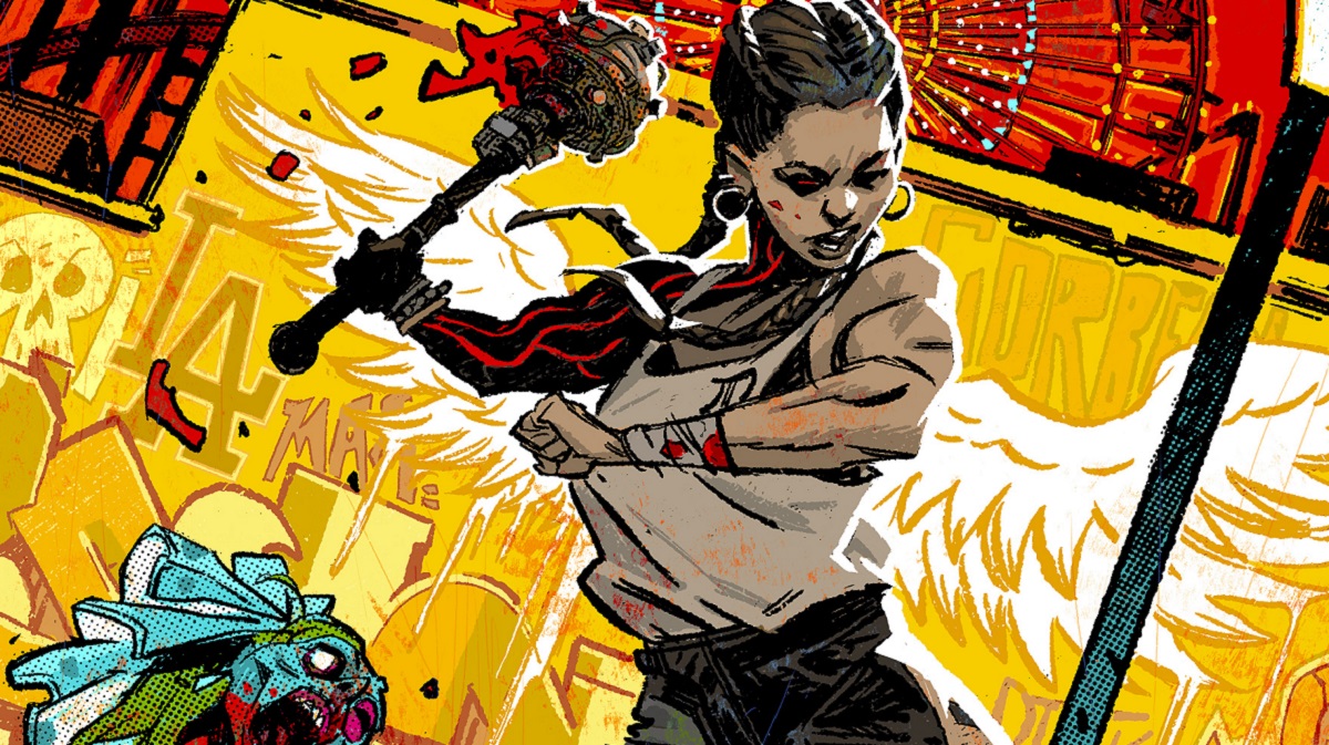 Motorcyclist and stuntwoman Carla - another zombie action heroine introduced in Dead Island 2