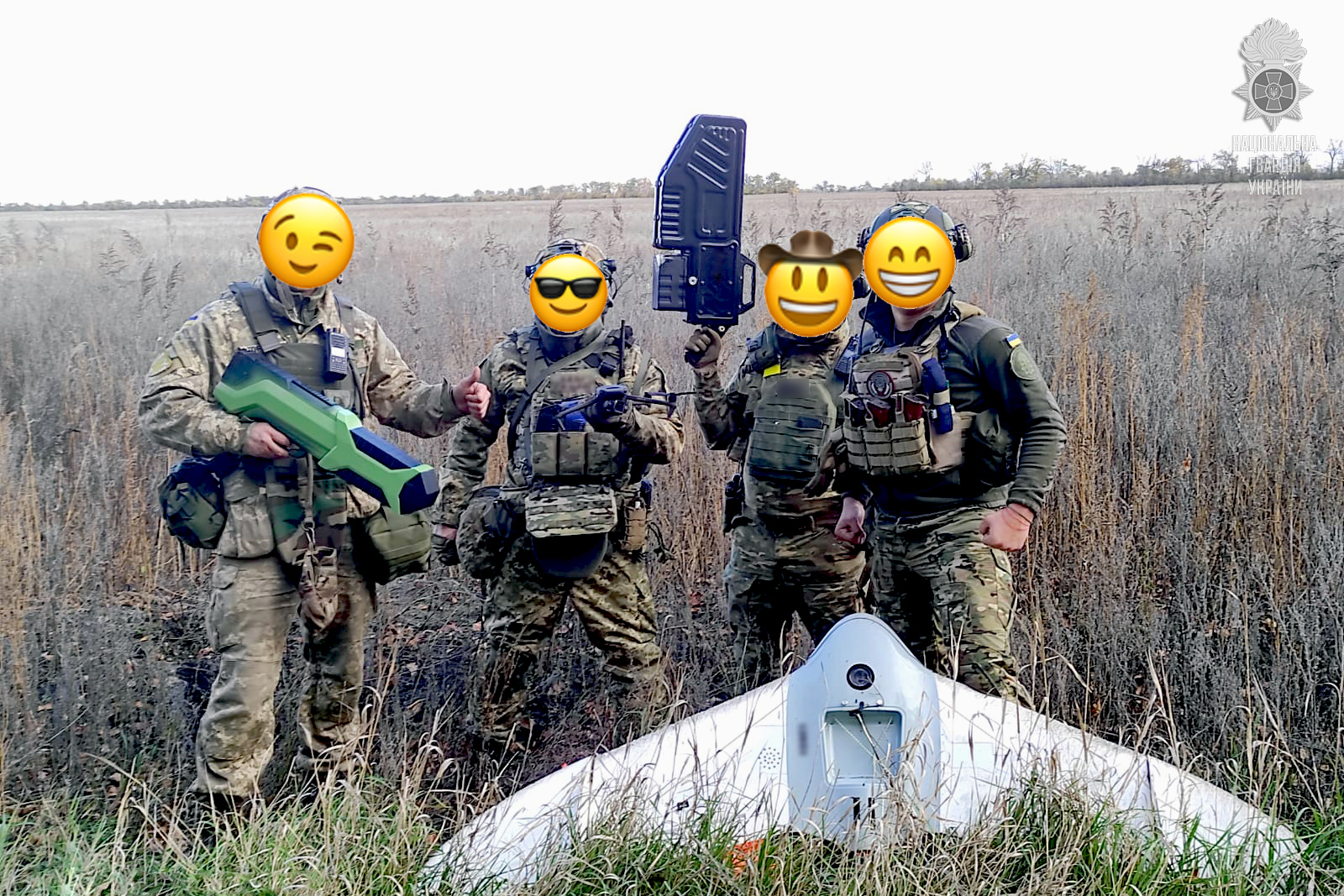 The National Guard of Ukraine captured a Russian reconnaissance drone "Gryphon 12" using ANTIDRON KVS G-6 cannon
