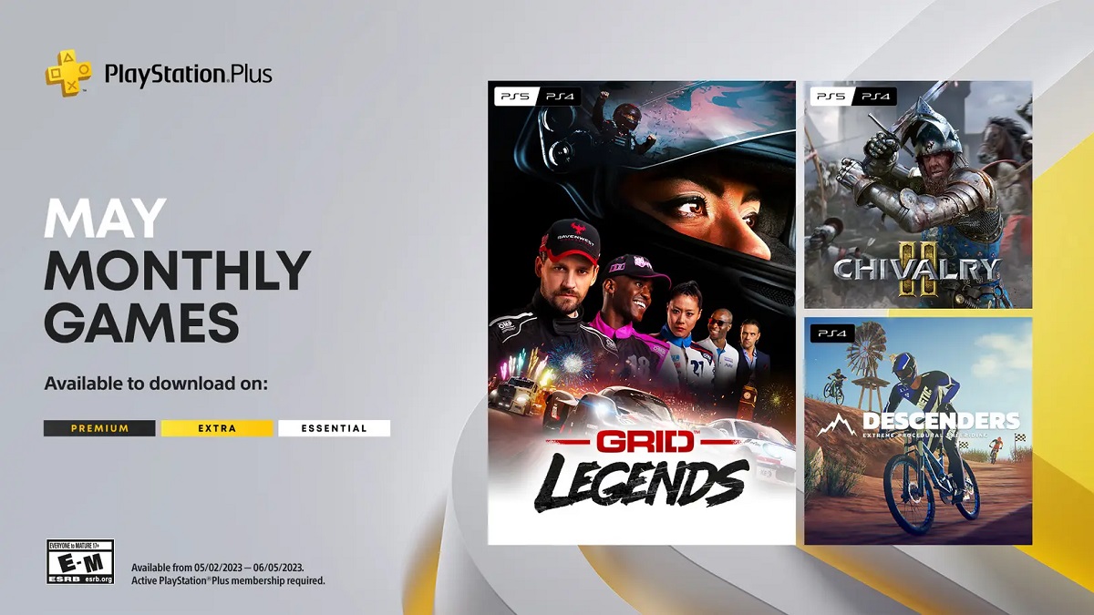 Im Mai erhalten PS Plus-Abonnenten Zugang zu GRID Legends, Chivalry 2 und Descenders. Sony hat offiziell eine Auswahl an Spielen enthüllt