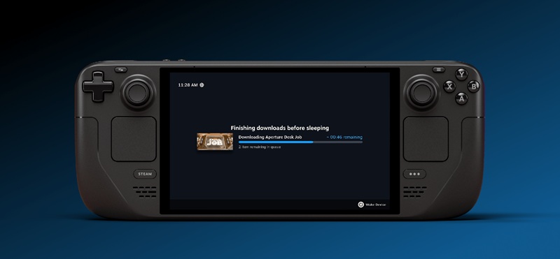 Steam Deck with a new feature to install games with the screen off