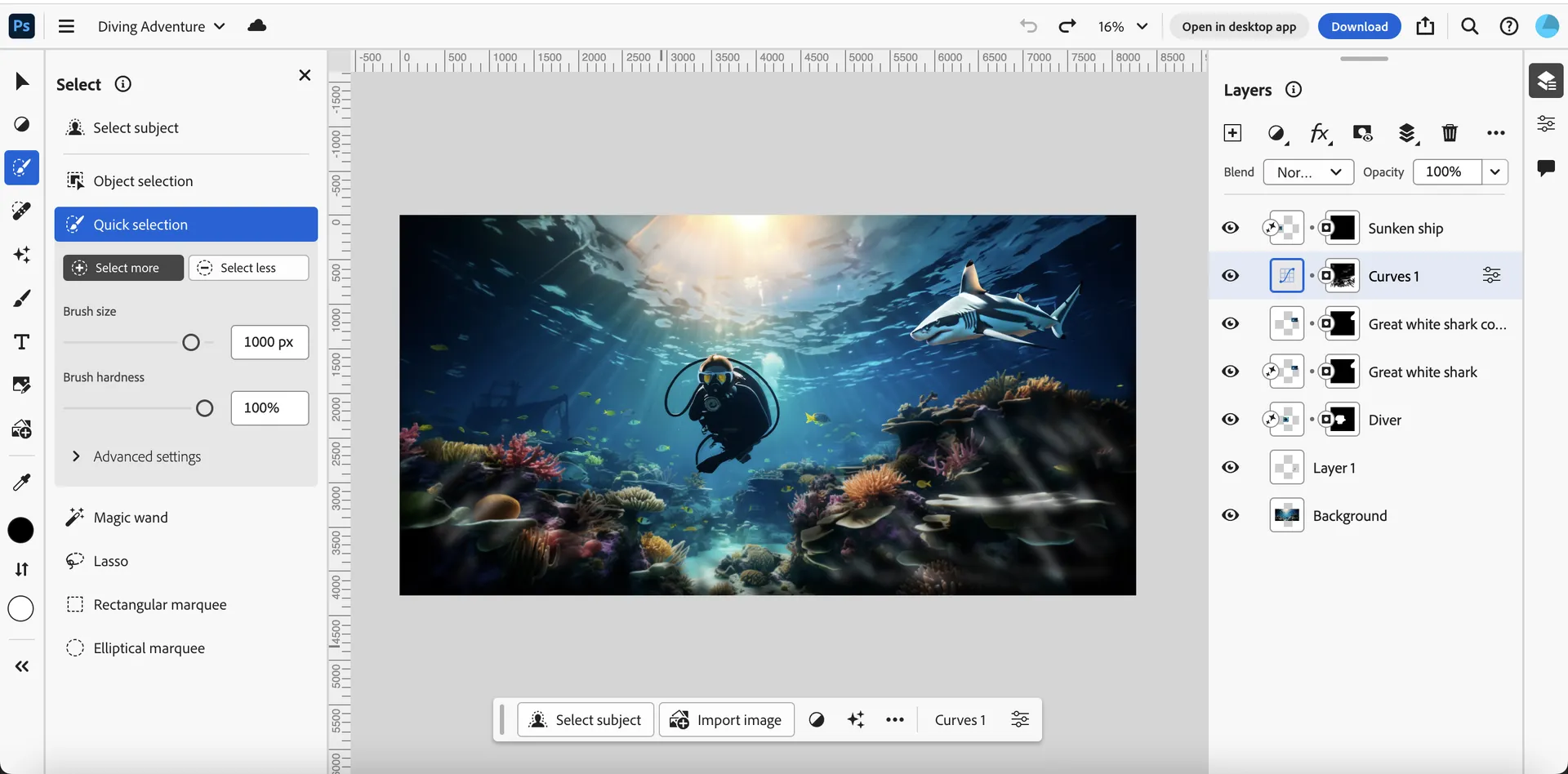 Adobe a lancé une version web de Photoshop avec des outils populaires alimentés par l'IA générative.-2