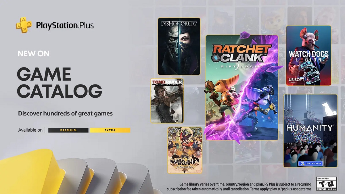A cool selection of games awaits PlayStation Plus Extra and Premium subscribers in May.  The catalog contains a trilogy of Tomb Raider, Dishonored 2 and Ratchet & Clank: Rift Apart