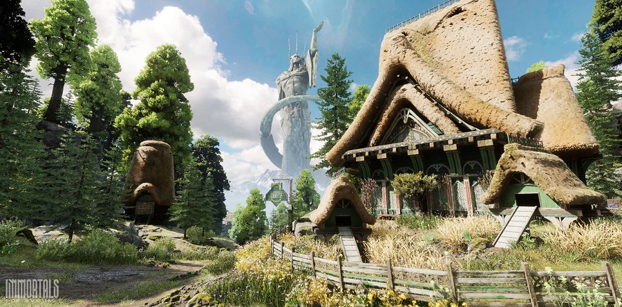 En pittoresk landsby og en festning med kampmagikere på de nye skjermbildene av skytespillet Immortals of Aveum. Bildene viser den flotte grafikken og den unike atmosfæren i spillet.-4