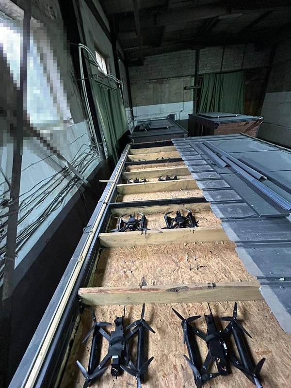 A photo of the drones prepared for Operation Web