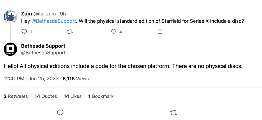 Starfield не вийде на дисках - Bethesda повідомила, що у фізичних виданнях буде тільки код активації гри-2