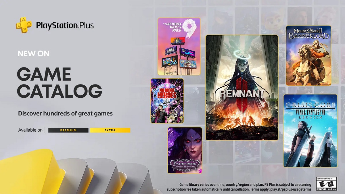 Офіційно: передплатники PS Plus Extra і Premium отримають у липні Remnant 2, Mount & Blade 2: Bannerlord і ще сім ігор