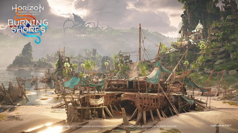 Sony ha publicado nuevas capturas de pantalla del complemento Burning Shores para Horizon Forbidden West. También se muestra un breve clip de la tribu Quen Navigator-5