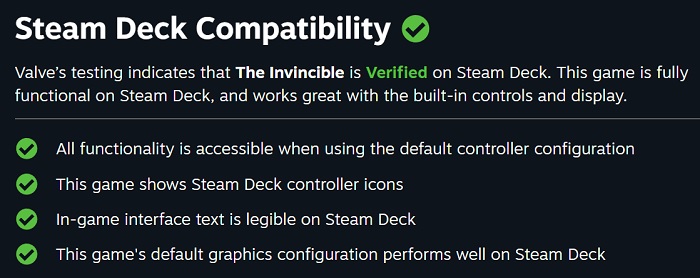 Atmospheric thriller The Invincible will be fully compatible with the Steam Deck handheld console from release date-2