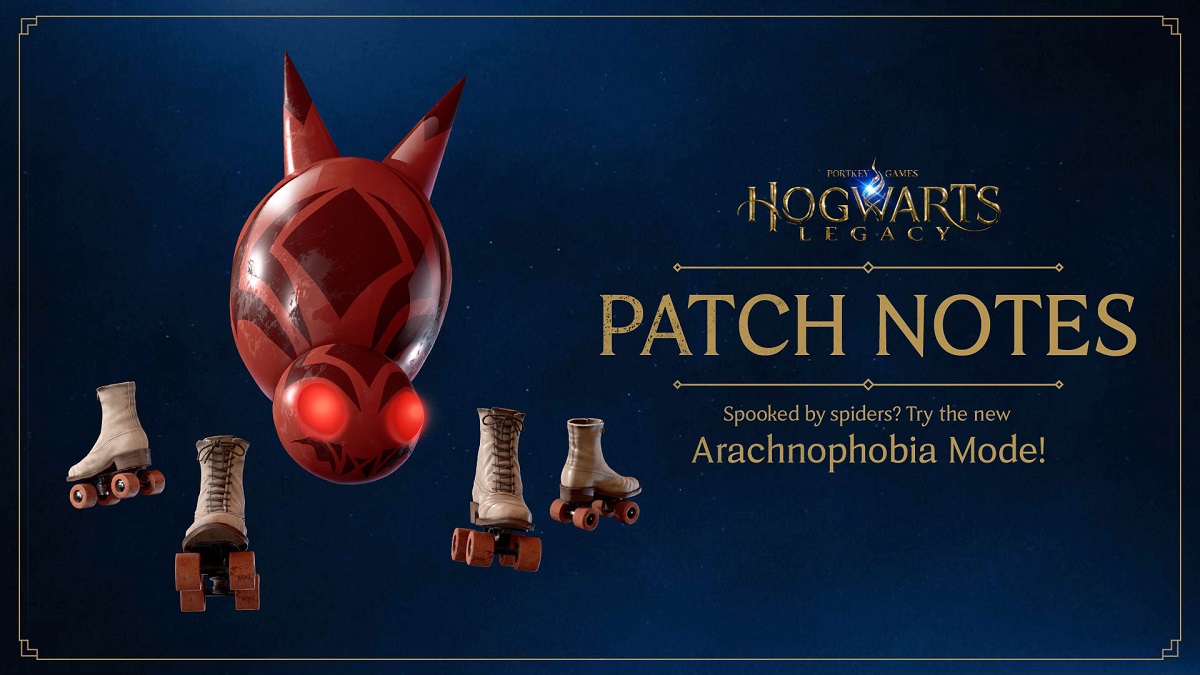 Spiders are no longer scary: a patch was released for Hogwarts Legacy that fixed bugs and introduced a special mode for gamers with arachnophobia