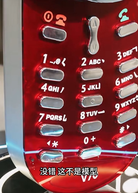 Група туристів фотографується з гігантською Motorola V70