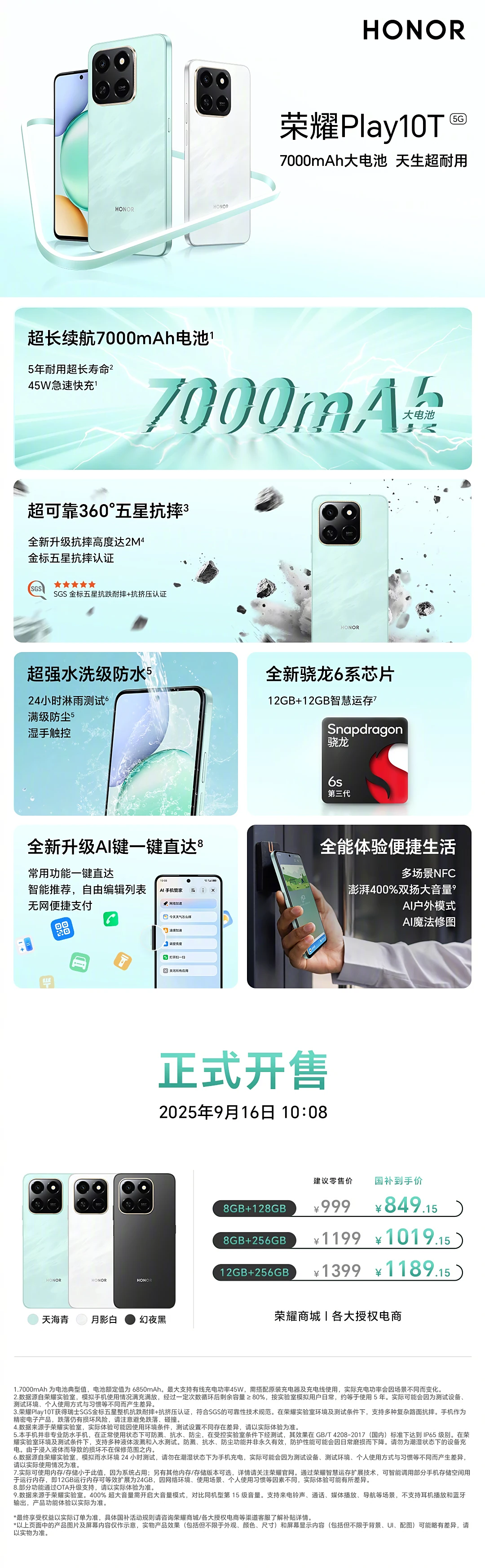 Honor Play10T Smartphone