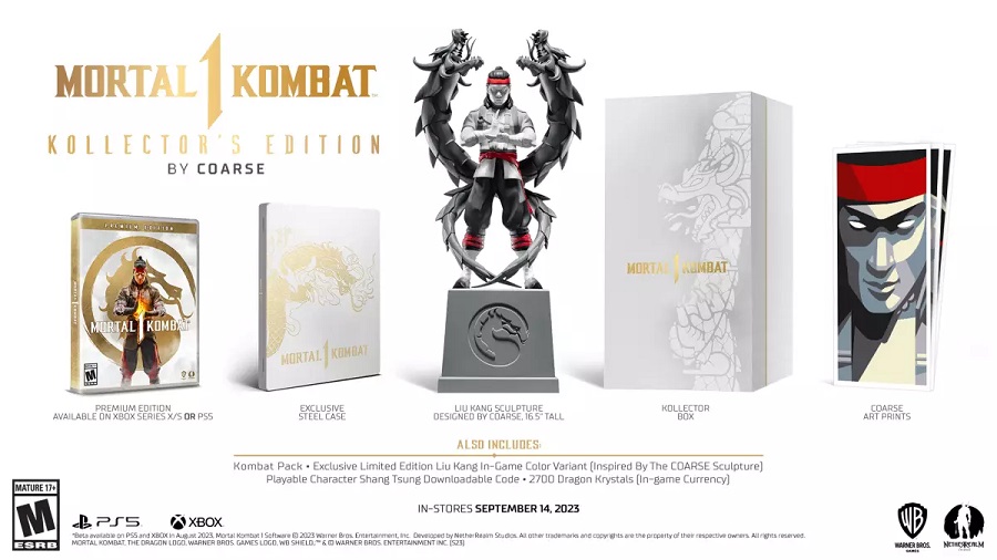 Three editions of Mortal Kombat 1 fighting game were released. The collector's edition will include a cool figurine of the game's main antagonist-2
