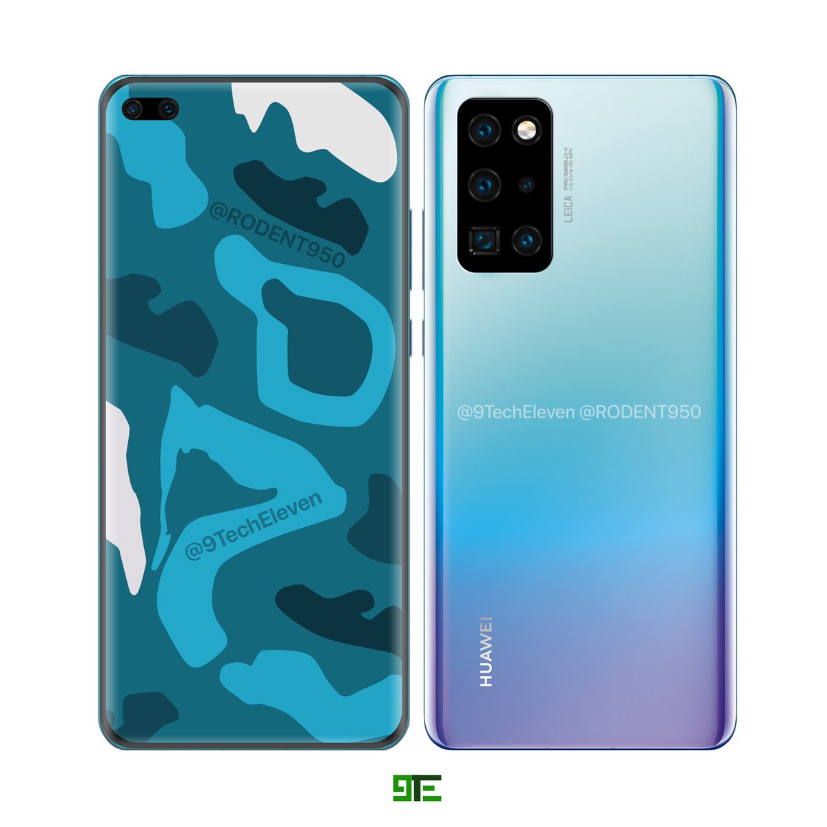 Новые рендеры флагмана Huawei P40 Pro: прямоугольная камера и двойная  фронталка | gagadget.com