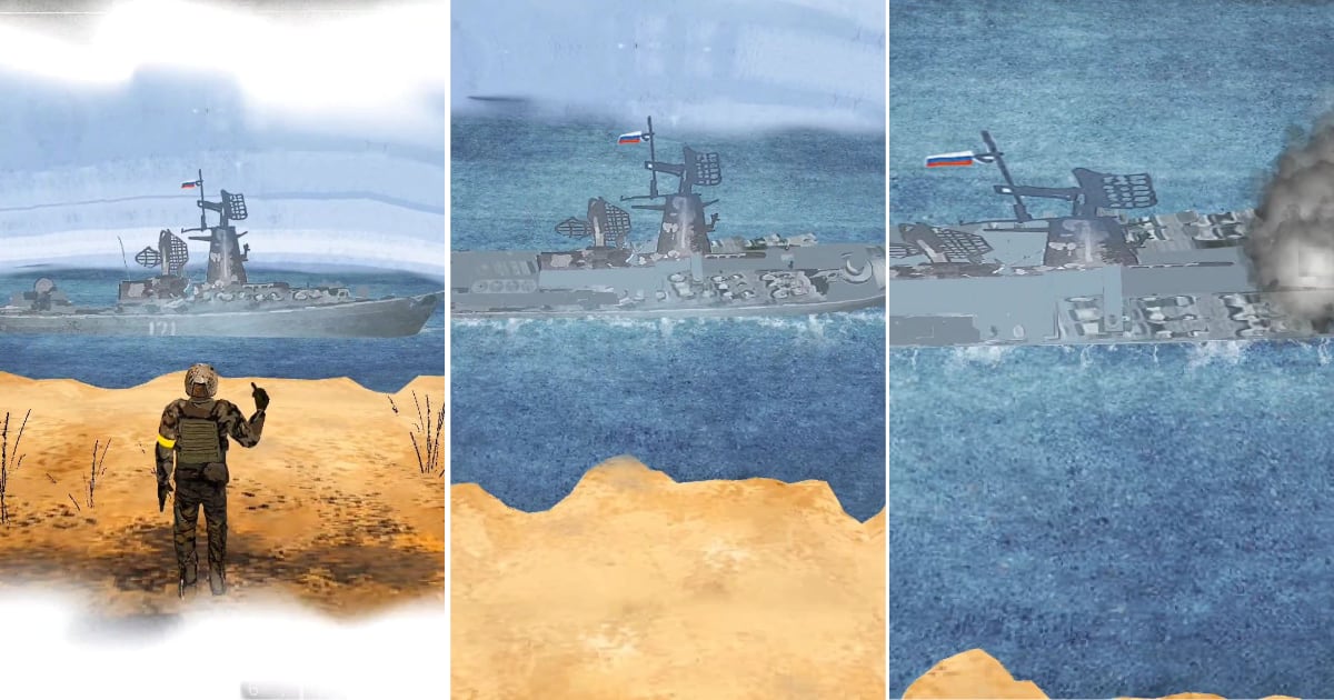 Попробуйте фильтр Укпрпочты для Instagram, чтобы увидеть, как тонет крейсер «Москва» и выиграть новую марку с кораблем-2