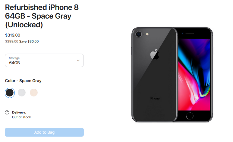 Apple ha retomado las ventas de iPhone 8 reacondicionados: ahora