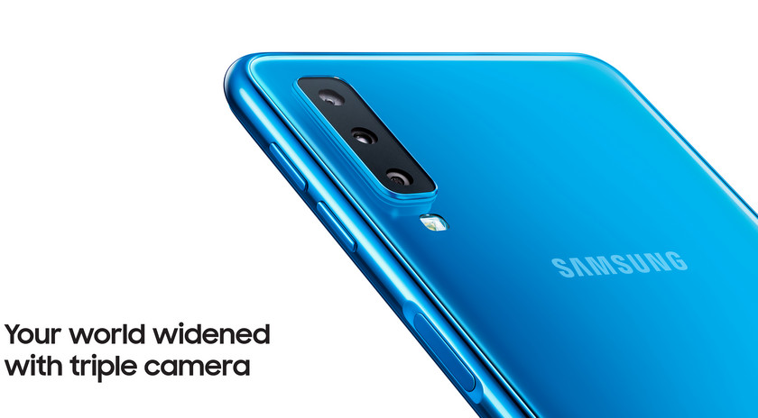 Премьера Samsung Galaxy A7 (2018): смартфон с тройной камерой и боковым сканером отпечатков-2