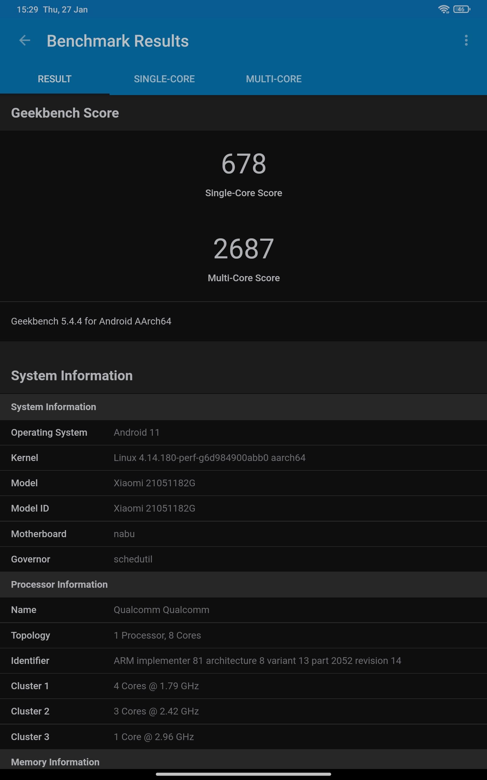 Xiaomi Mi Pad 5 Tablet with Windows 11 for Arm tested on Geekbench
