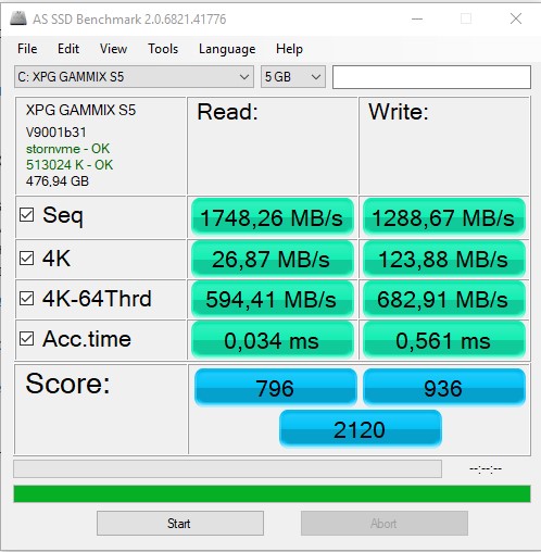 Обзор ADATA XPG Gammix S5 512 ГБ: NVMe SSD-накопитель среднего класса-27