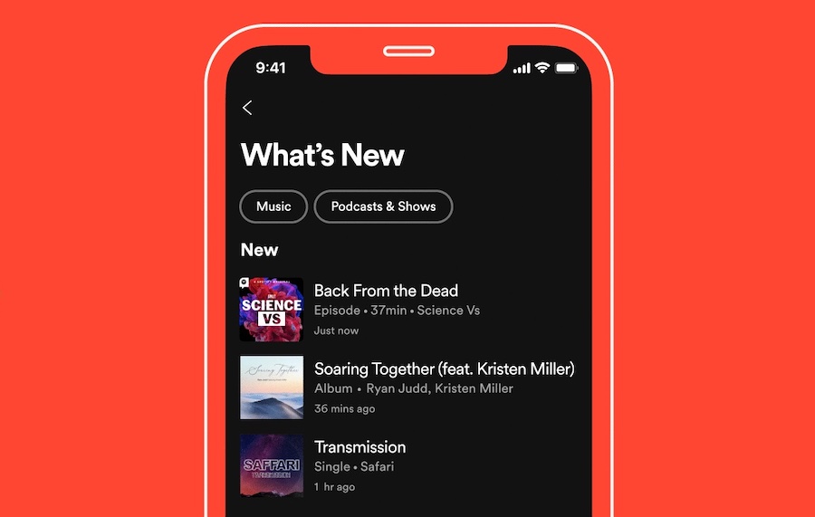 Spotify UK Whats New Feed