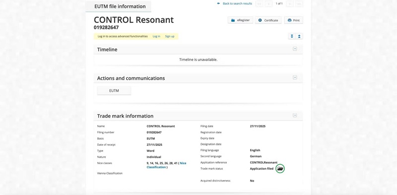 Control Resonant trademark by Remedy Entertainment