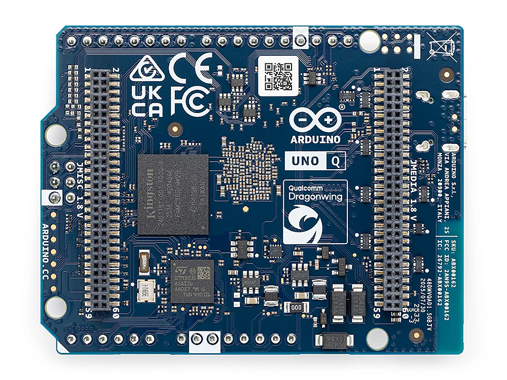 Back of the Arduino UNO Q board