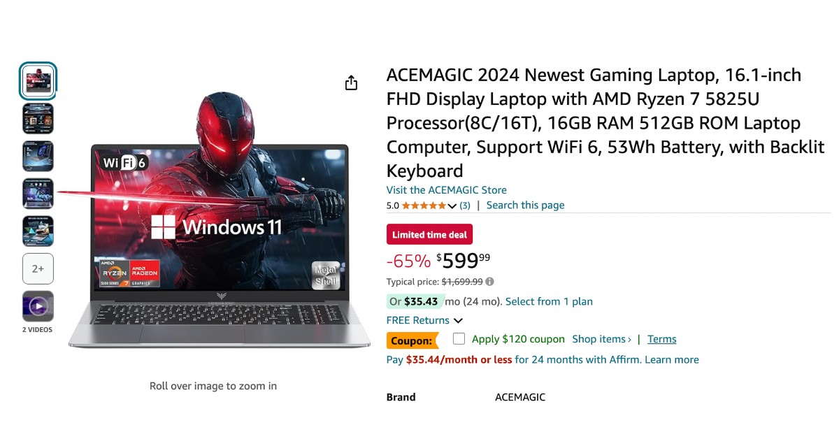 ACEMAGIC AX16PRO Gaming Laptop - Limited $1100 Discount!